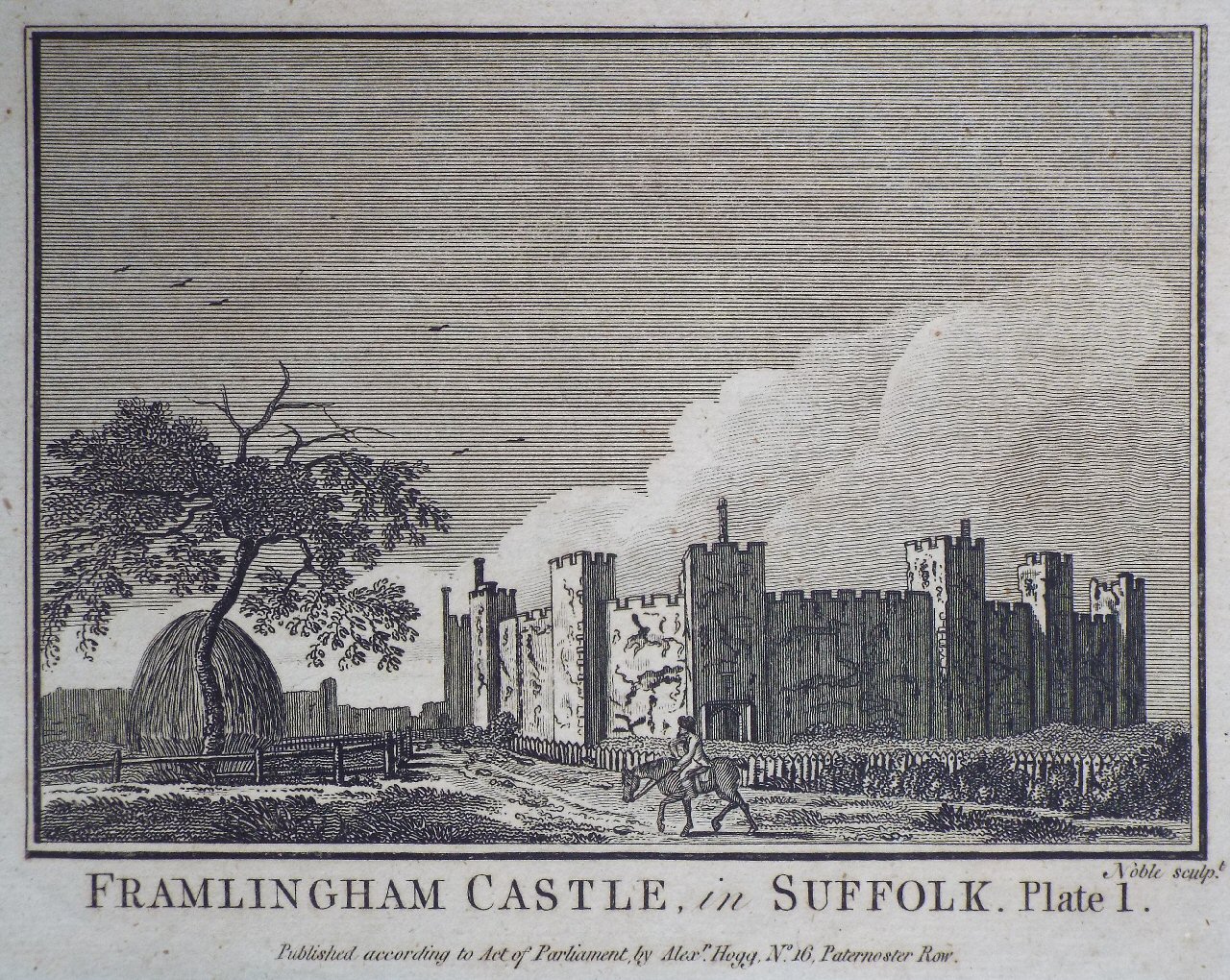 Print - Framlingham Castle, in Suffolk. Plate 1. - 
